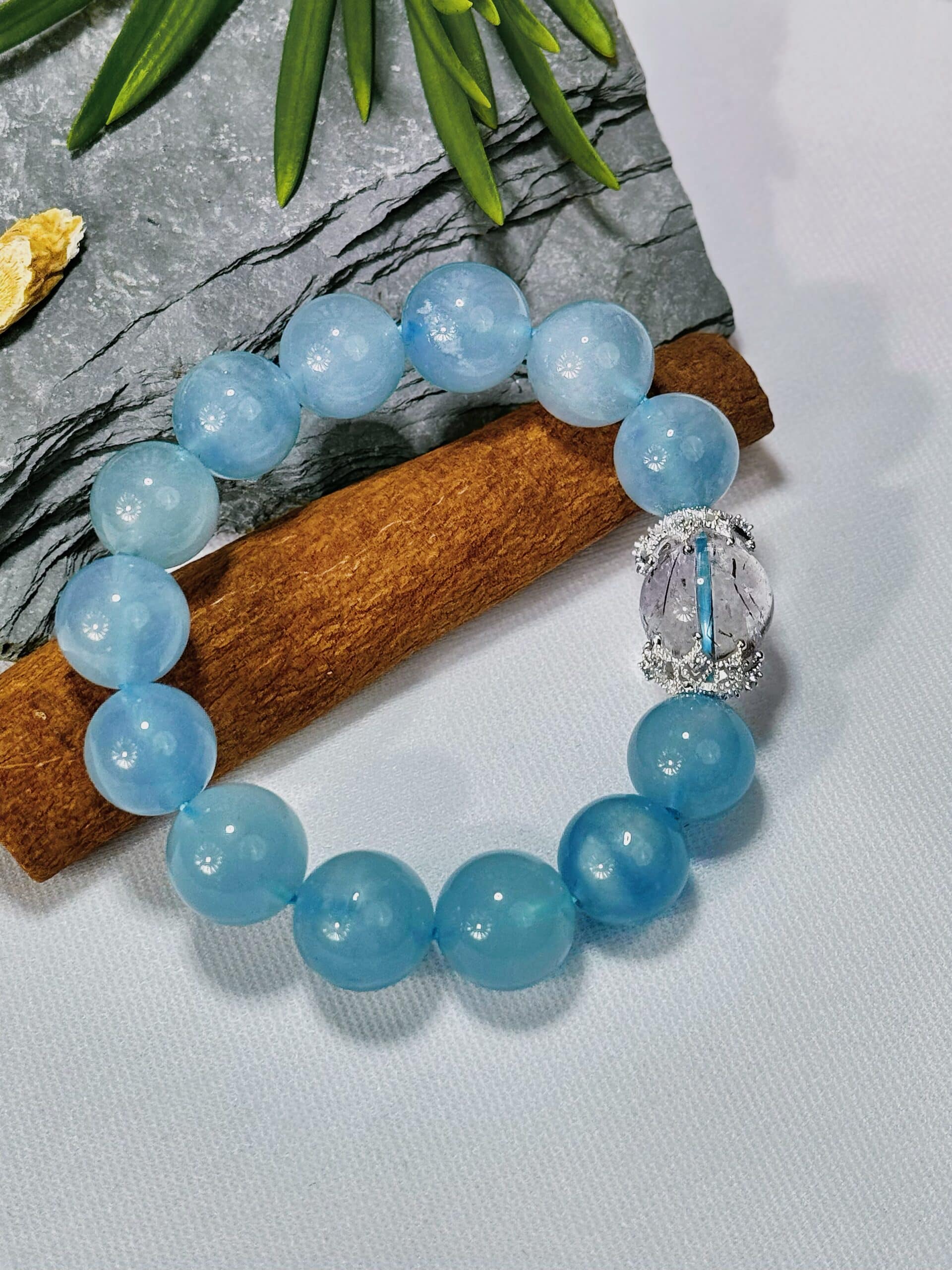 Clear Tide Wisdom-Flow Aquamarine Bracelet - 图片 3